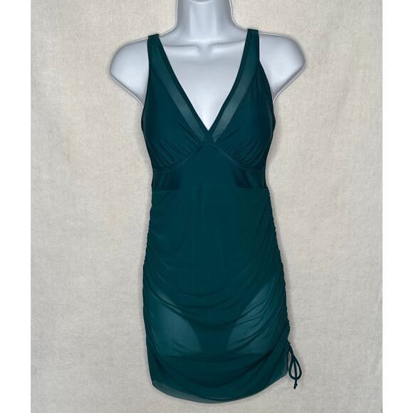 Blooming Jelly Teal Mesh Sarong One-Piece Swimsuit – Size Small - Picture 11 of 12